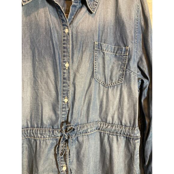 Lee‎ Platinum Label Shirt Dress Womens 18 Chambray Blue Full Button Front Midi - Picture 7 of 16